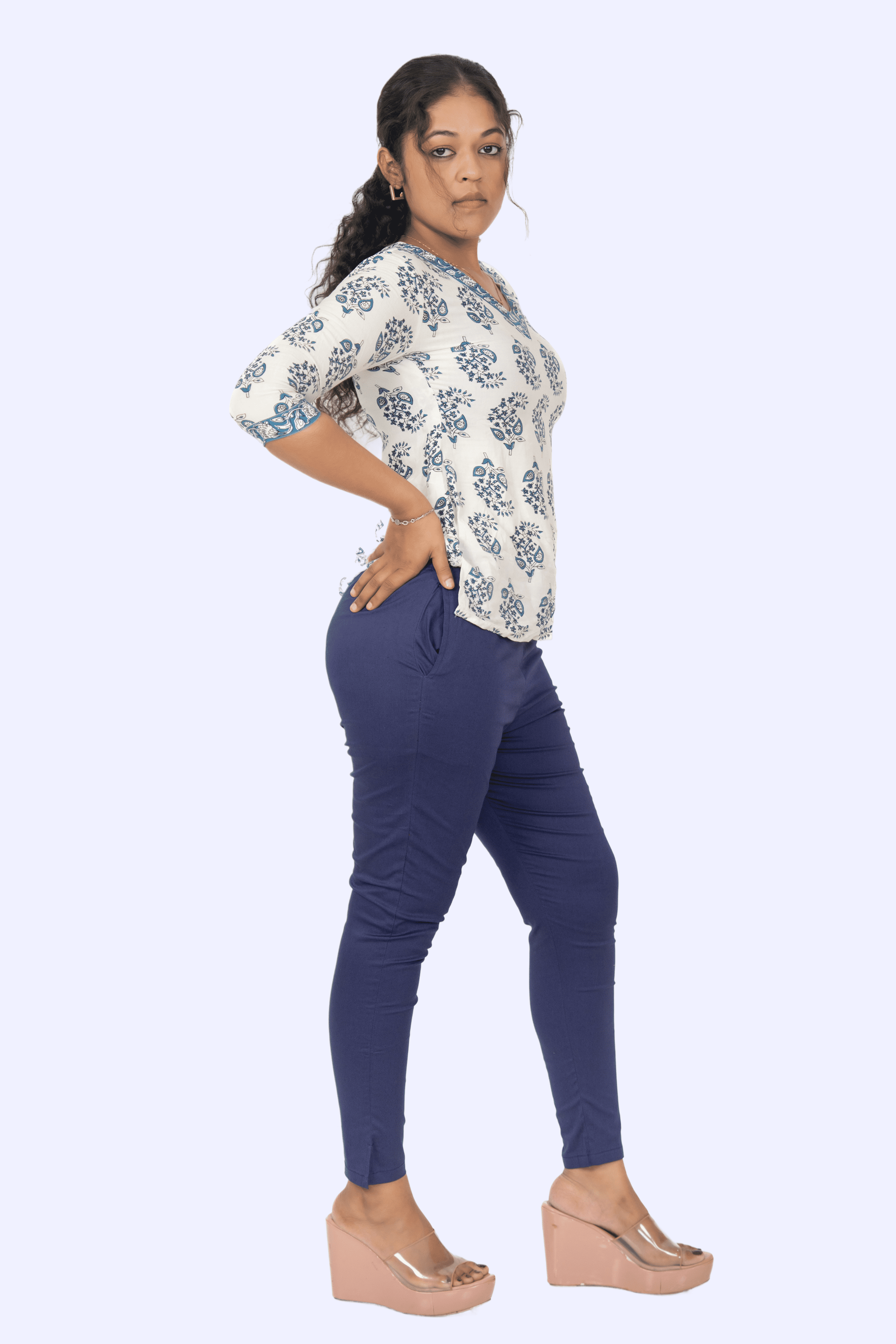 Dark Purple Lycra Stretch Pants