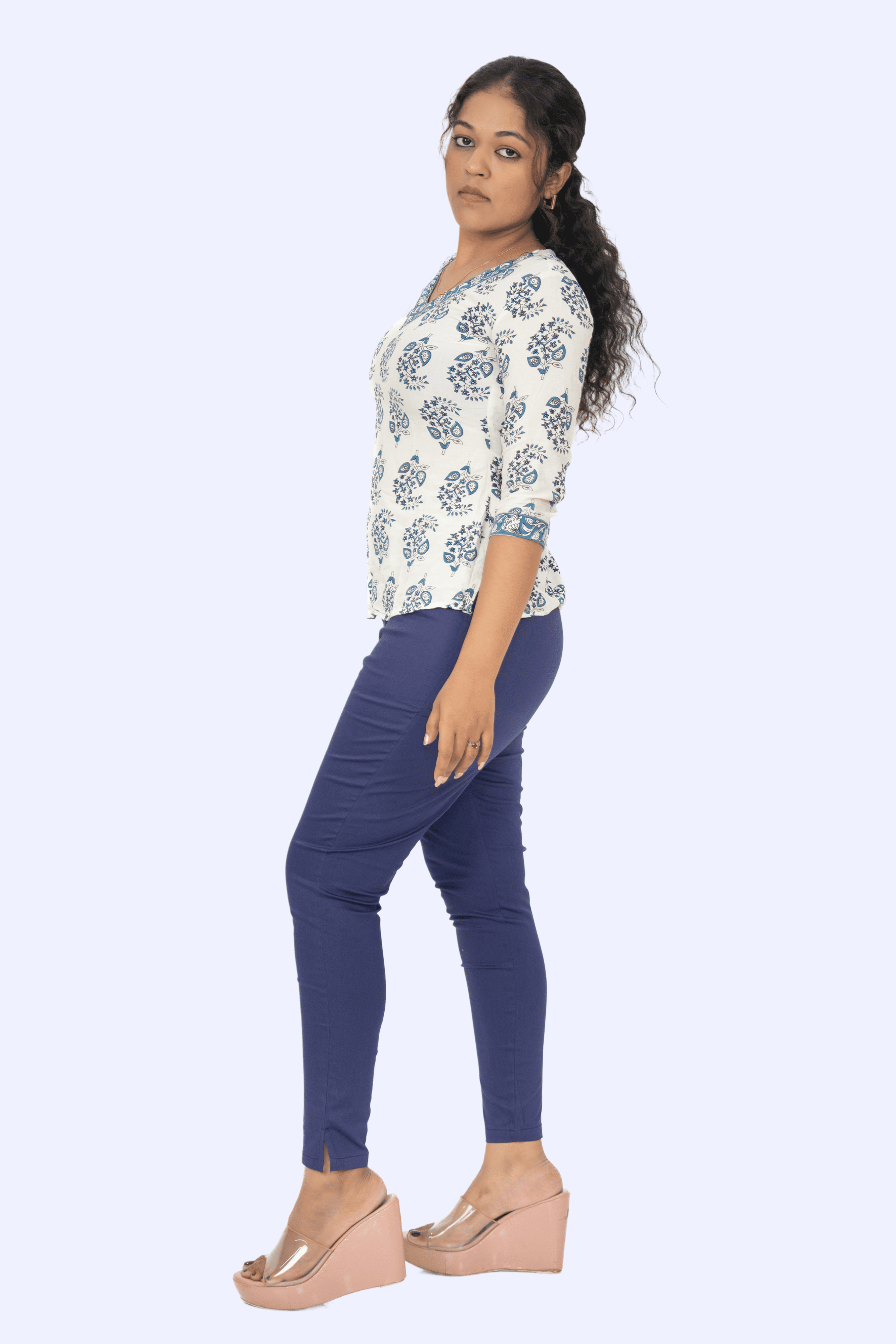 Dark Purple Lycra Stretch Pants