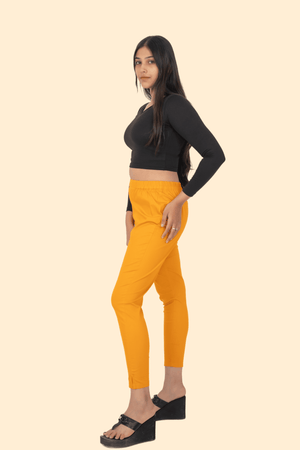 Dark Mustard Lycra Stretch Pants