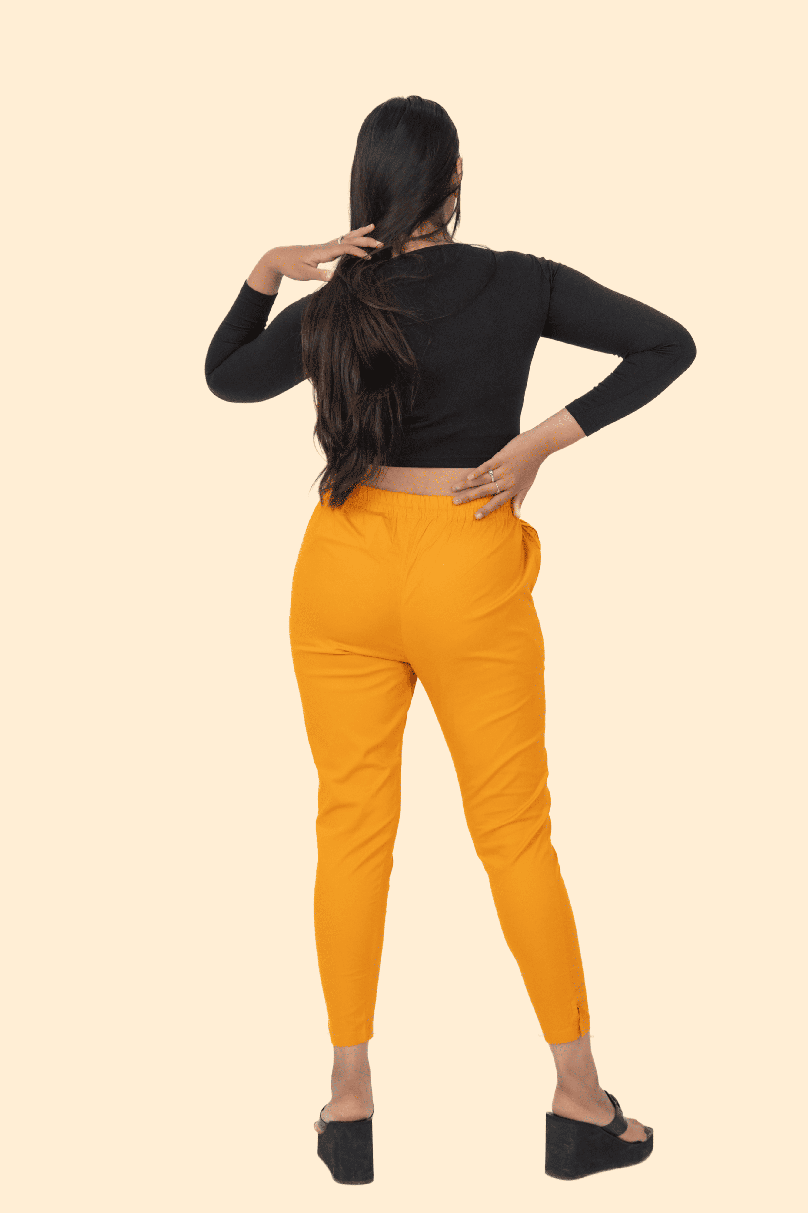 Dark Mustard Lycra Stretch Pants
