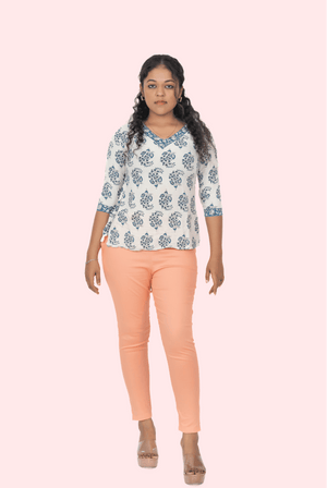 Light Peach Lycra Stretch Pants