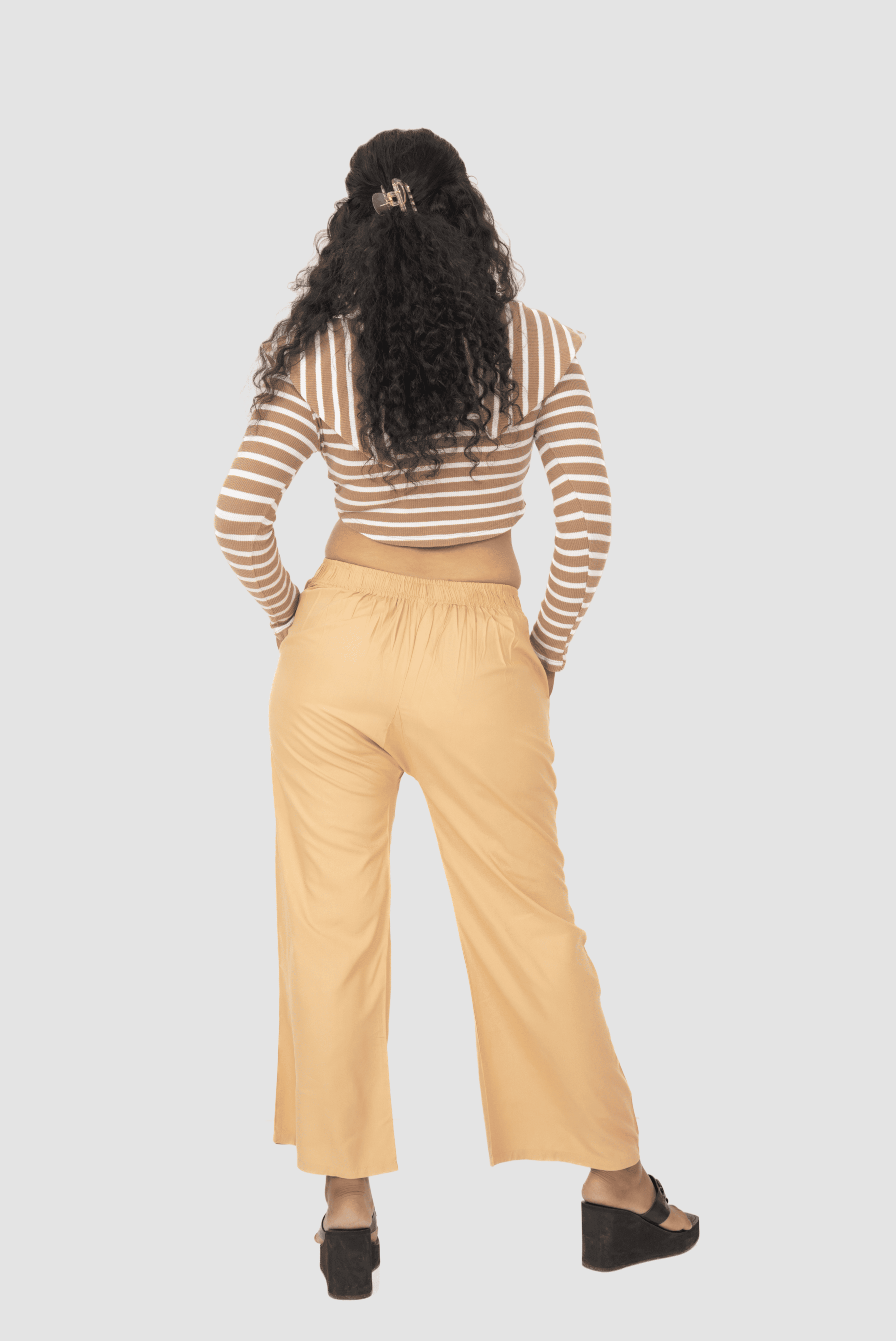 Beige Pocket Premium Rayon Palazzo