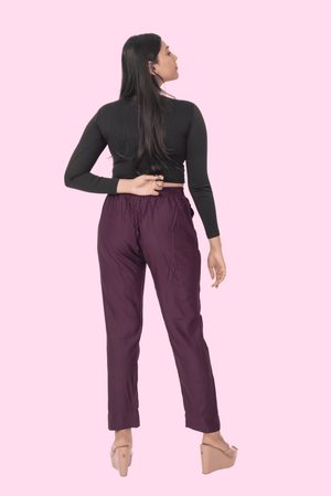 Burgundy Pocket Premium Rayon Palazzo