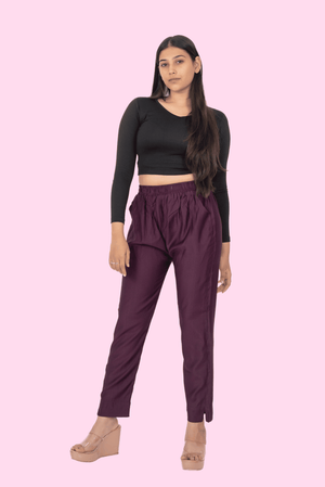 Burgundy Pocket Premium Rayon Palazzo