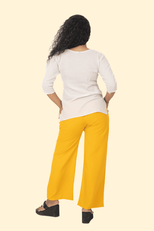 Mustard Pocket Premium Rayon Palazzo