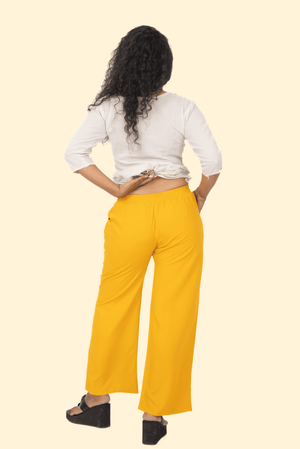 Mustard Pocket Premium Rayon Palazzo