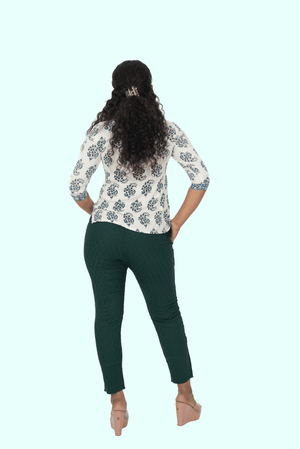 Bottle Green Rayon Chiken Pants