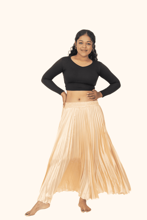 Skin Satin Silk Small Pleated Skirt
