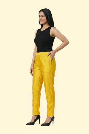 Dark Gold Tussar Silk Pant