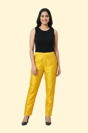 Dark Gold Tussar Silk Pant