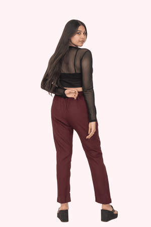 Burgundy Premium Rayon Narrow Fit Palazzo