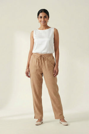 Beige Linen Pant