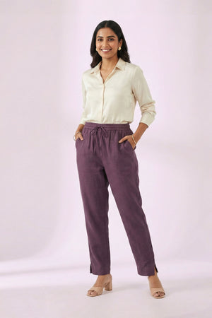 Deep Purple Linen Pant