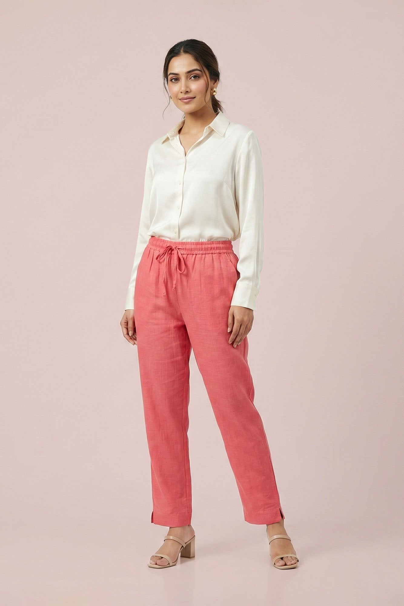 Peach Linen Pant