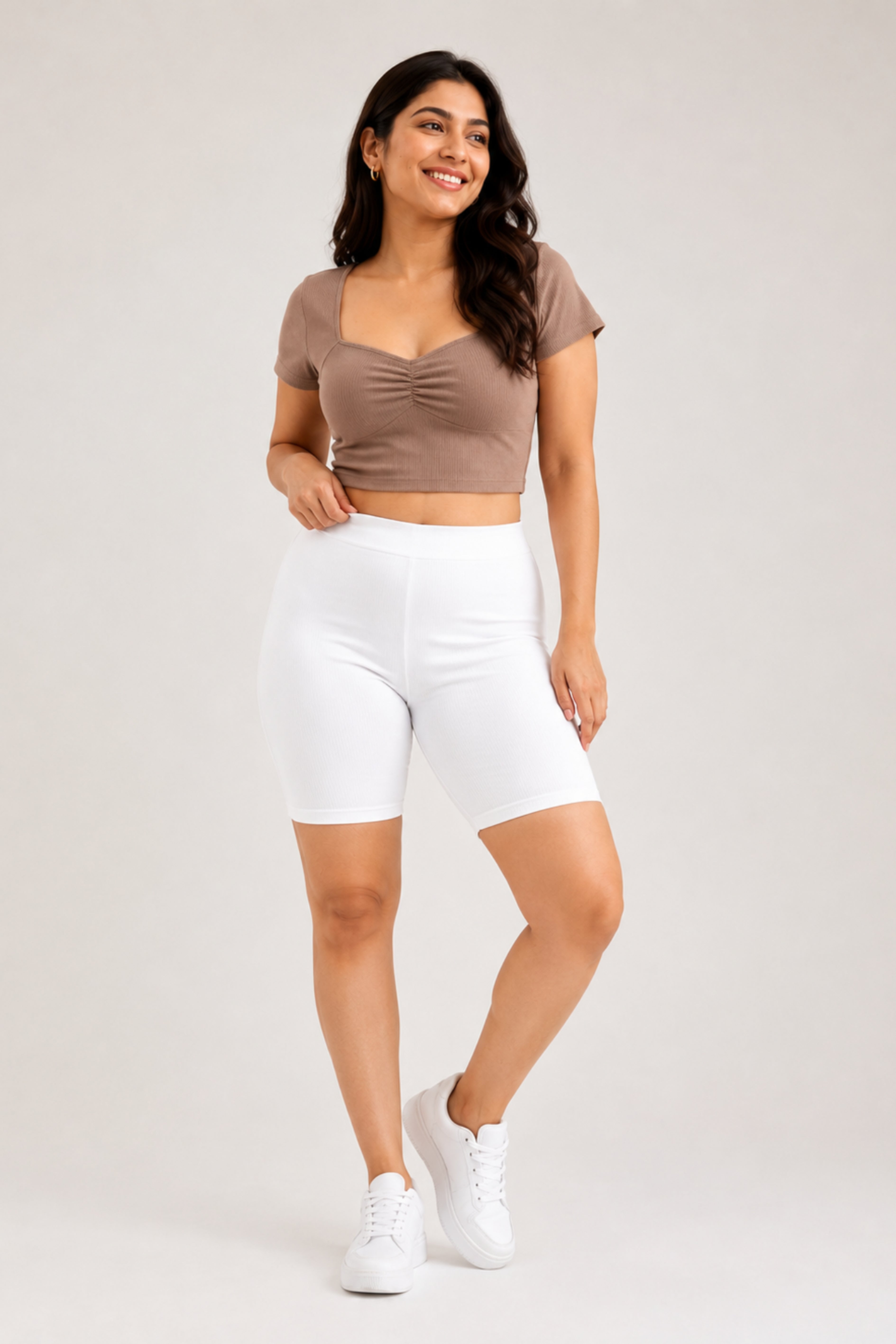White Cycling Shorts
