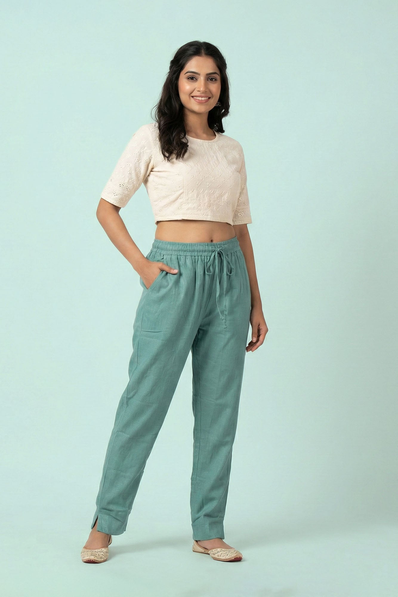 Dusty Green Linen Pant