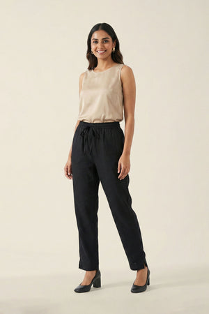 Black Linen Pant