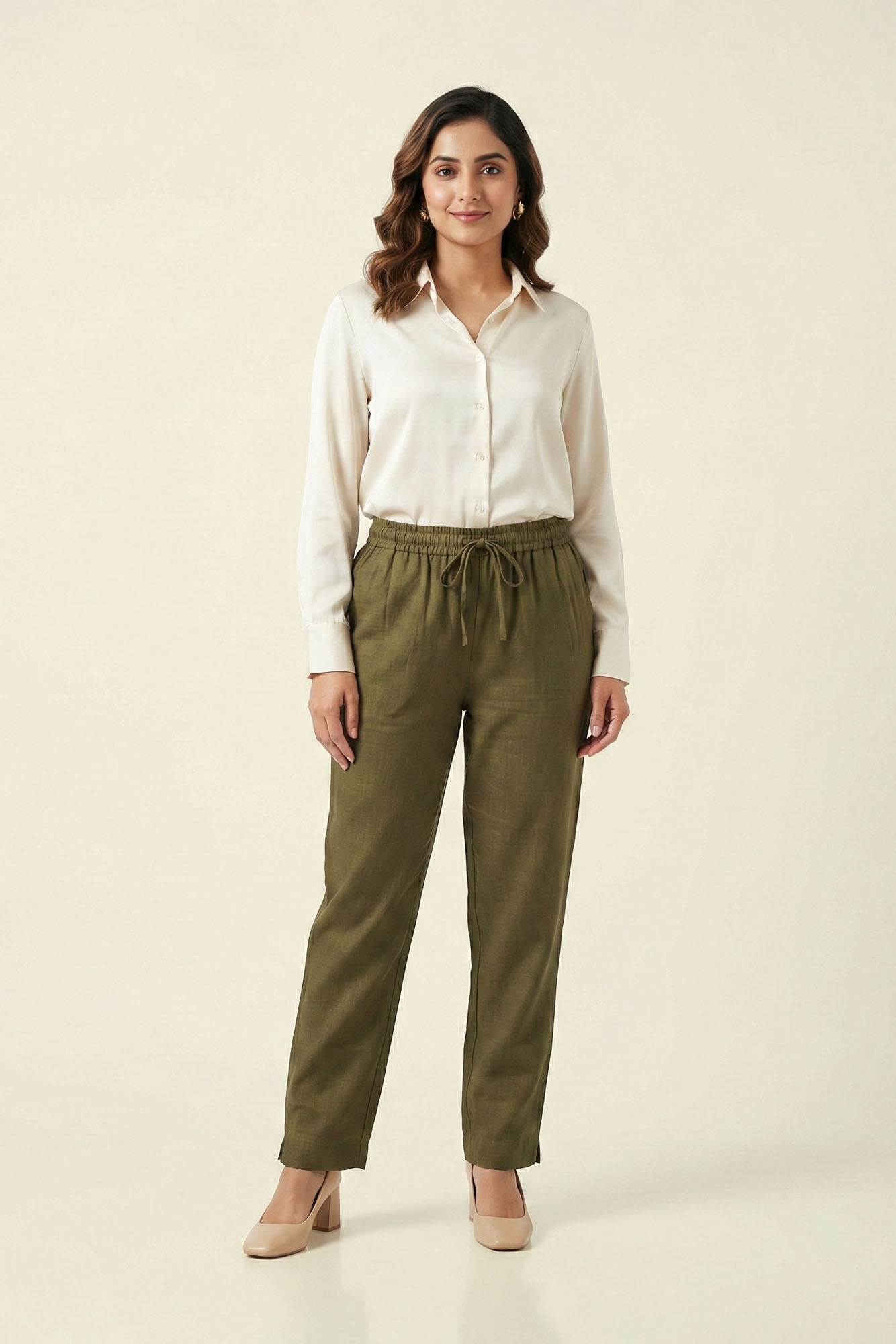 Mehndi Green Linen Pant