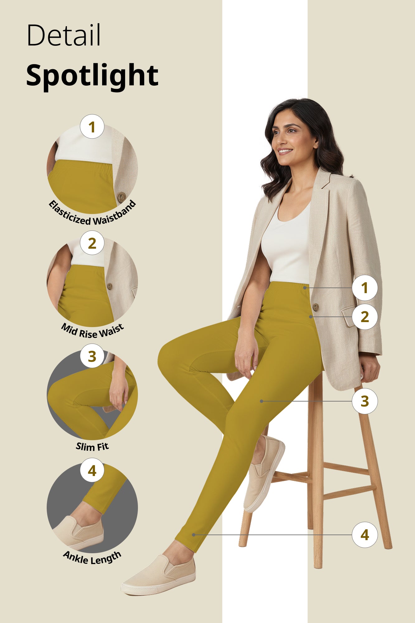 Gold Fusion Ankle Length Leggings