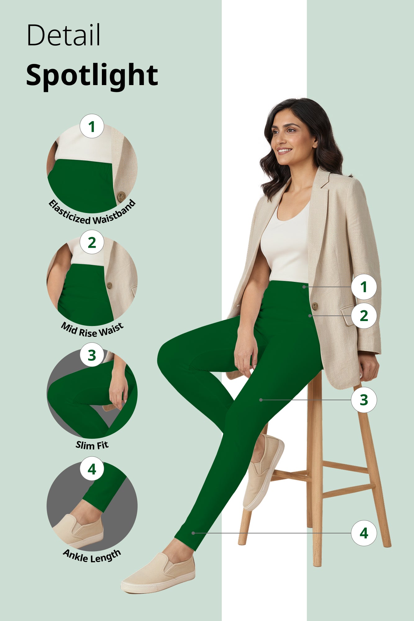 Grass Ankle Length Leggings