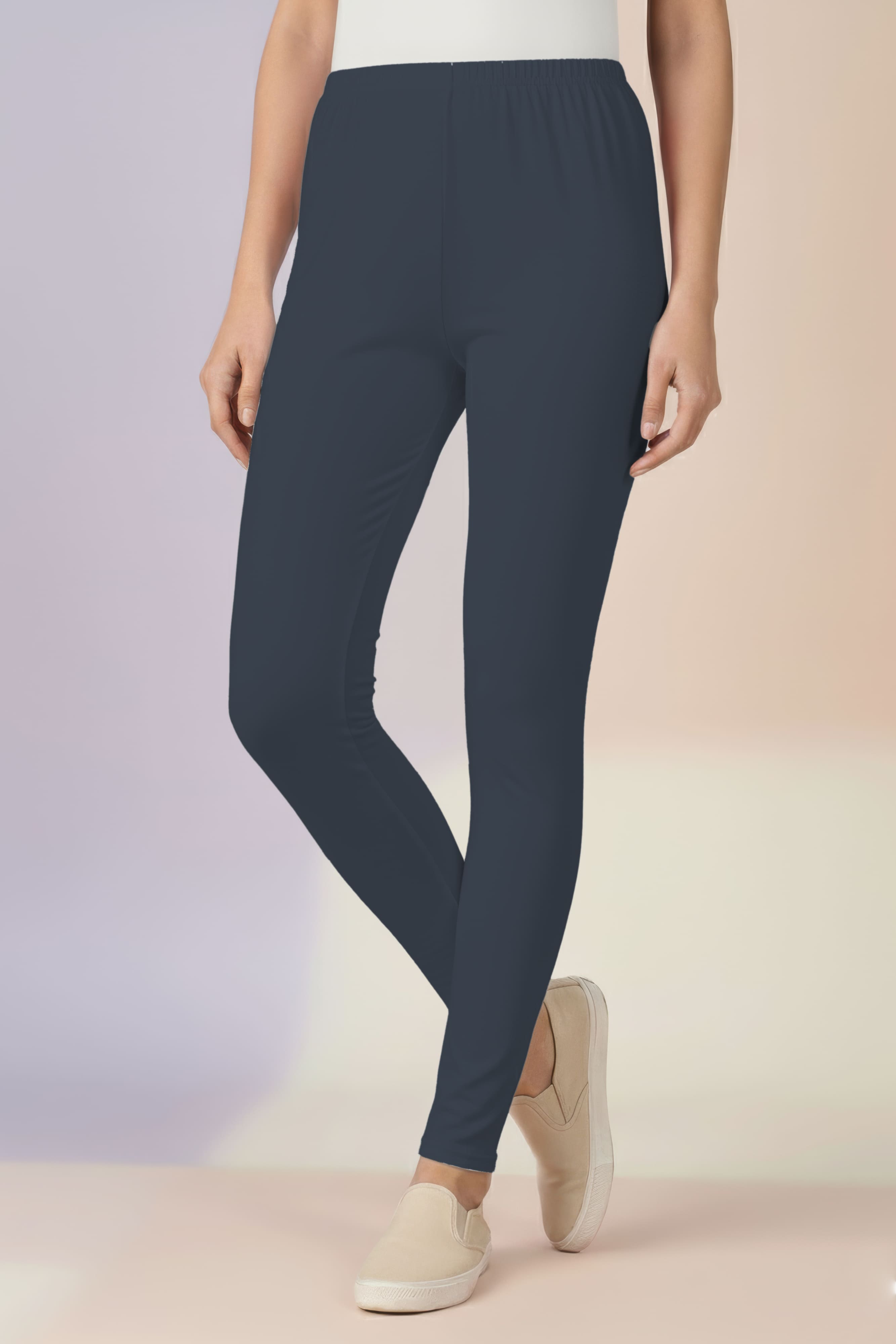 Grey Ankle Length Leggings