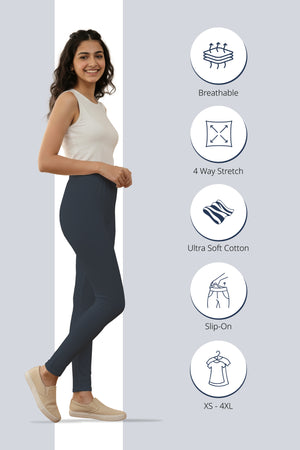 Grey Ankle Length Leggings