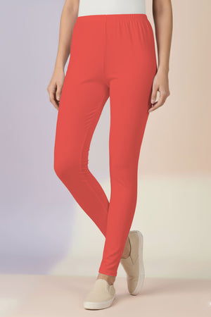 Hot Coral Ankle Leggings