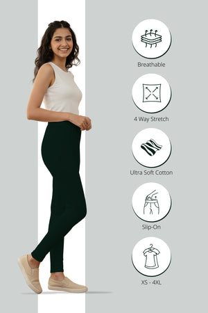 Jungle Green Ankle Length Leggings