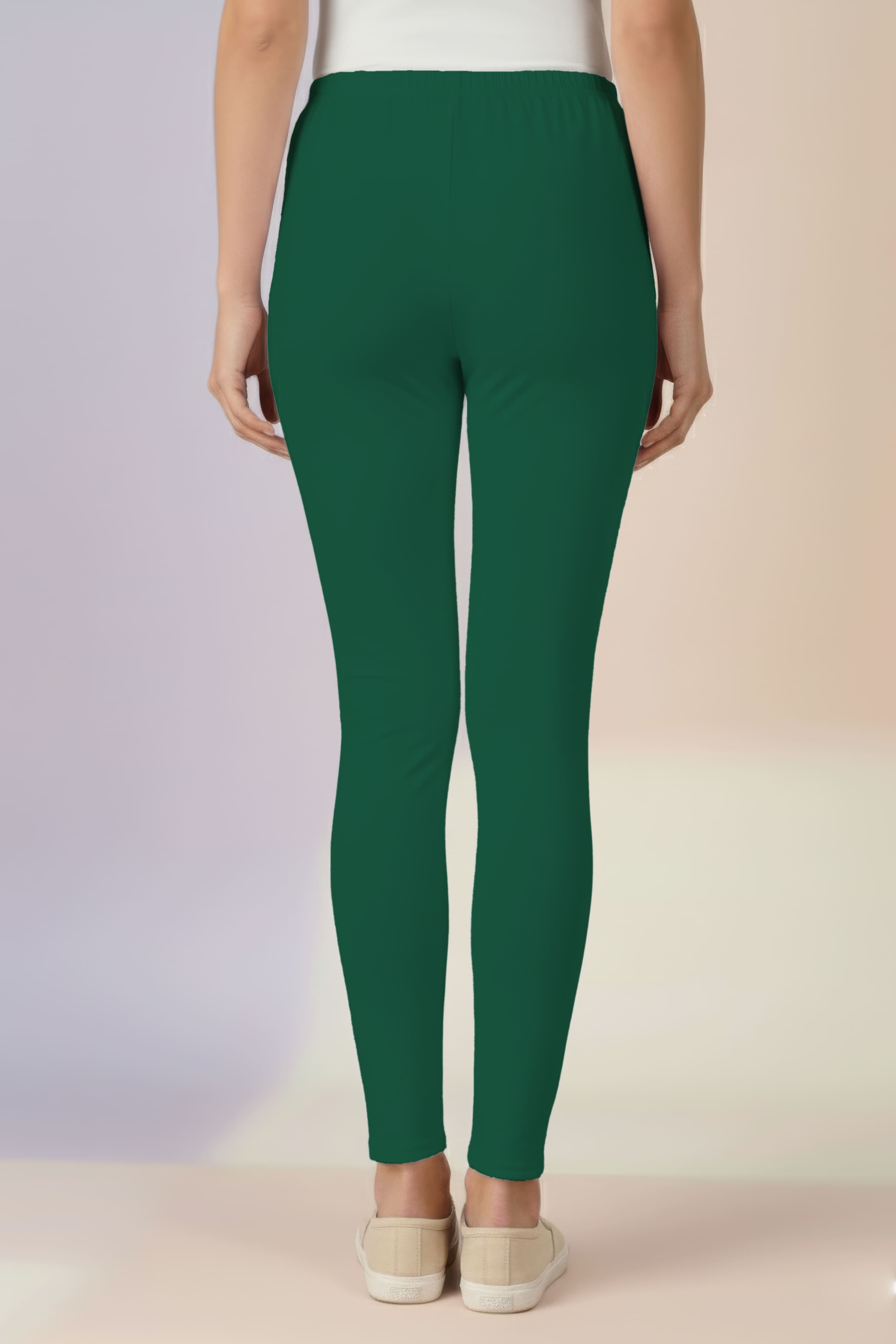 Leaf Green Ankle Length Leggings