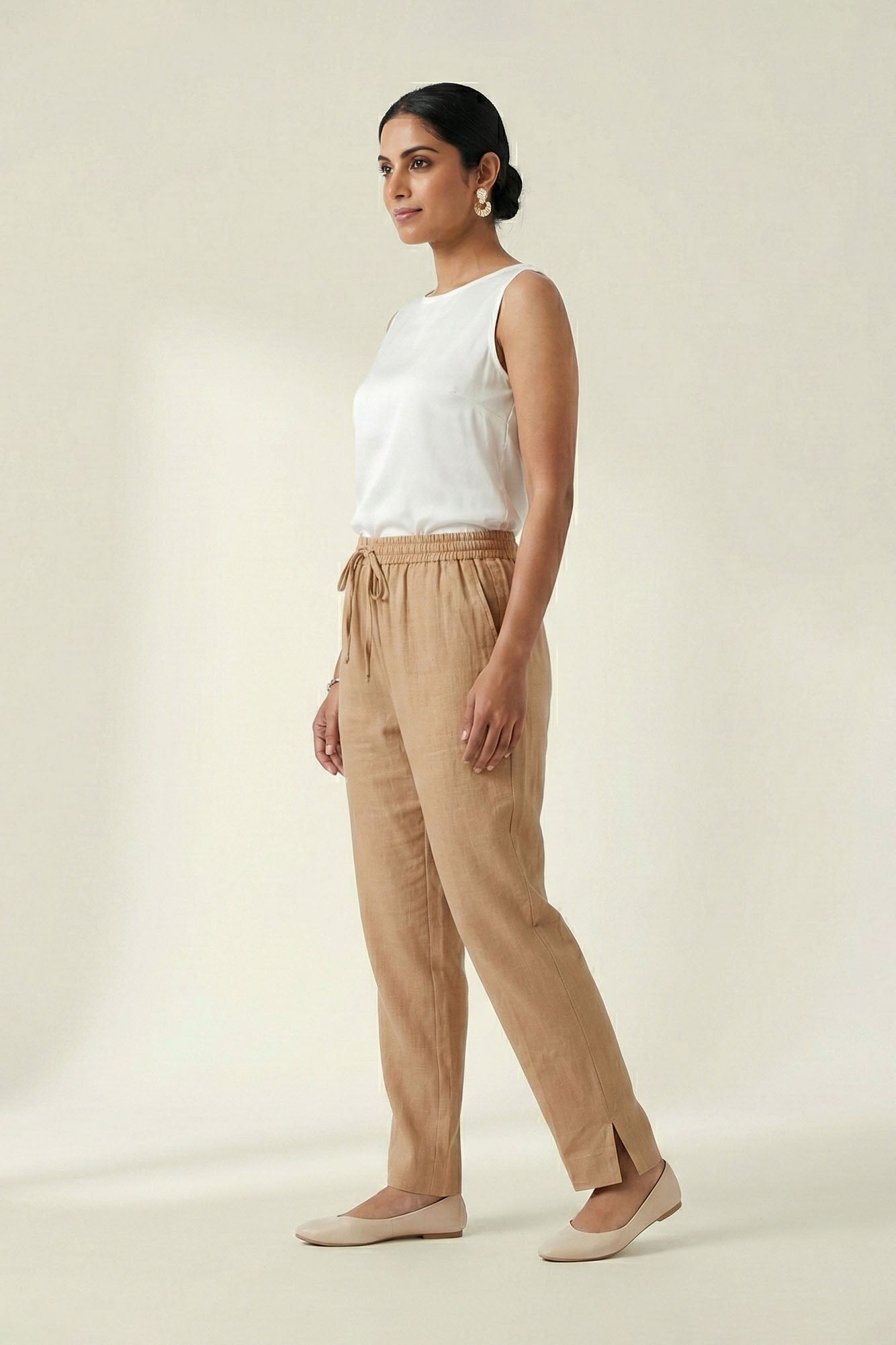 Beige Linen Pant