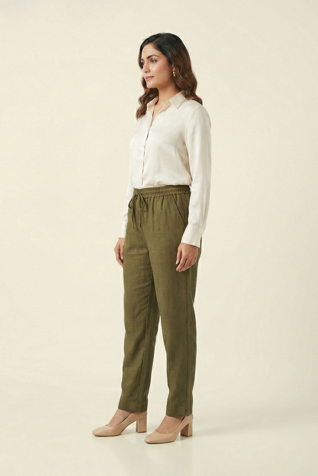 Mehndi Green Linen Pant