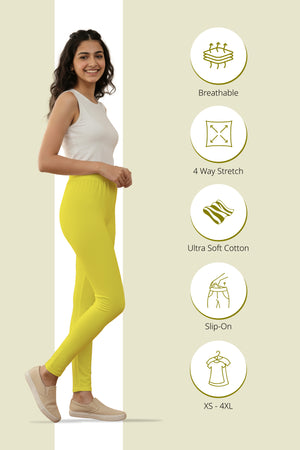 Lemon Yellow Ankle Length Leggings