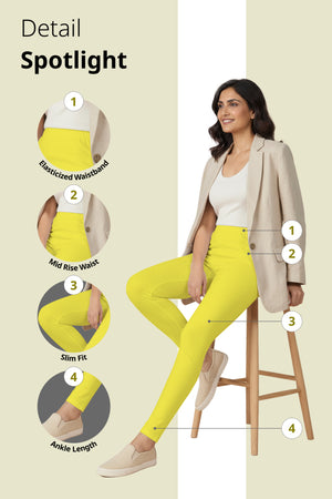 Lemon Yellow Ankle Length Leggings