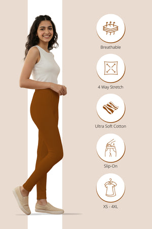 Light Rust Ankle Length Leggings