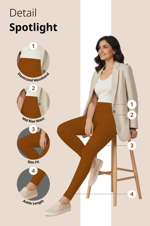 Light Rust Ankle Length Leggings