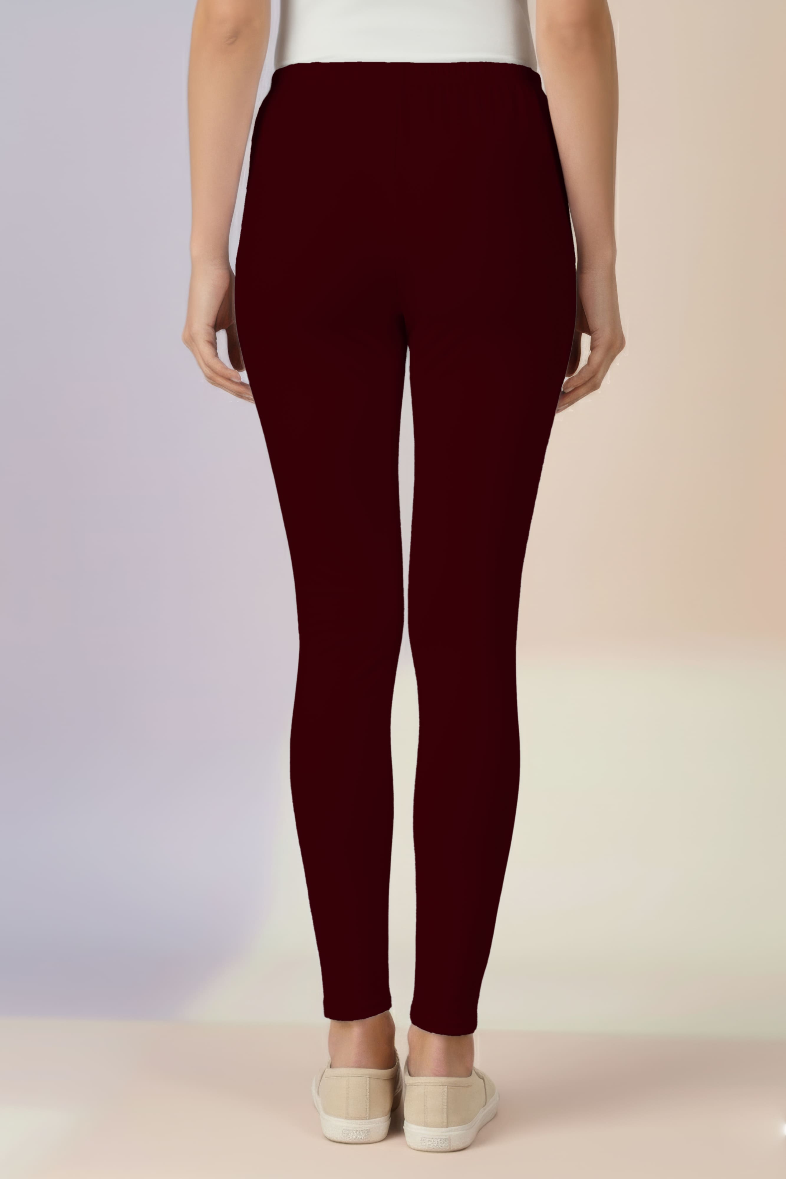 Maroon Ankle Length Leggings