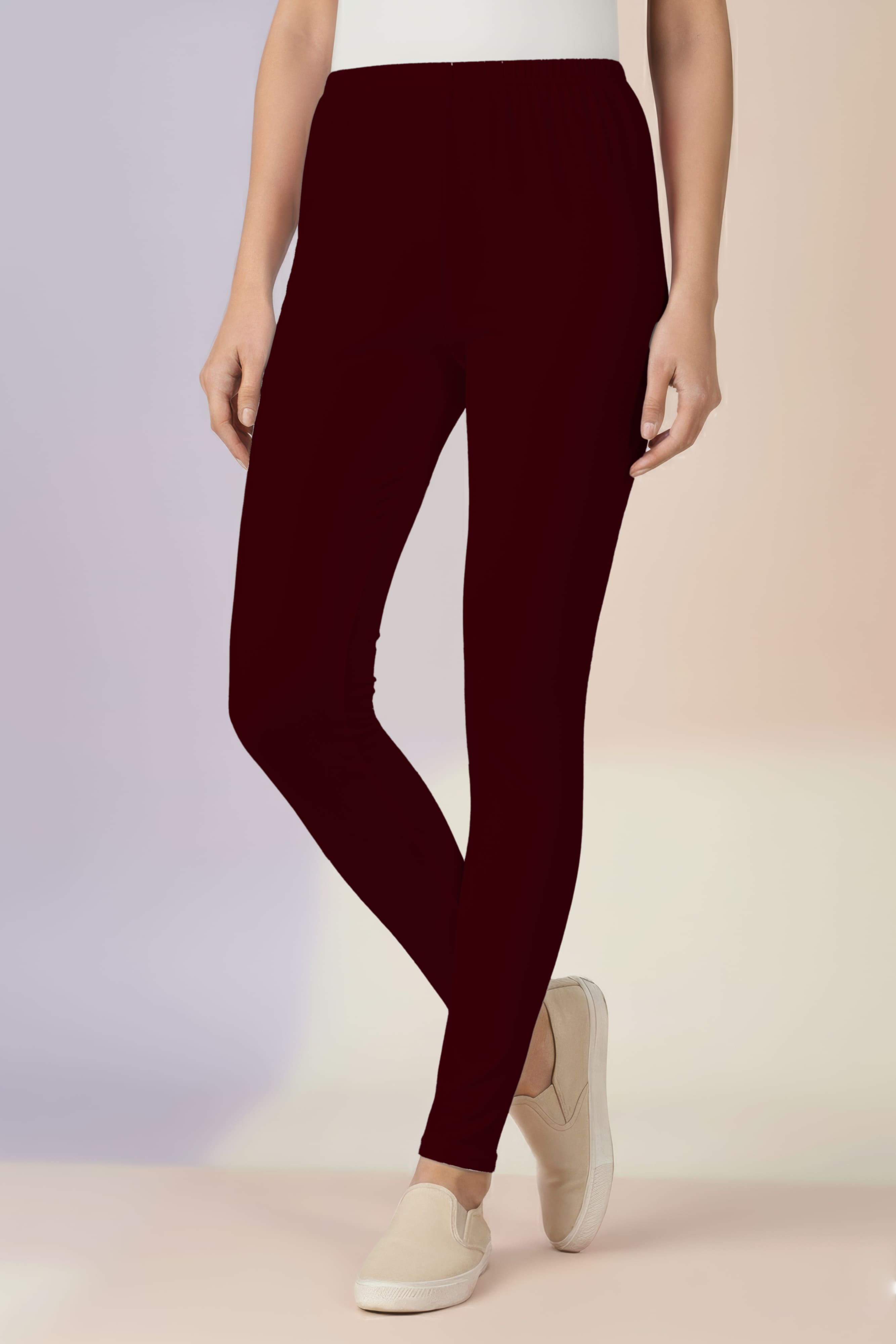 Maroon Ankle Leggings