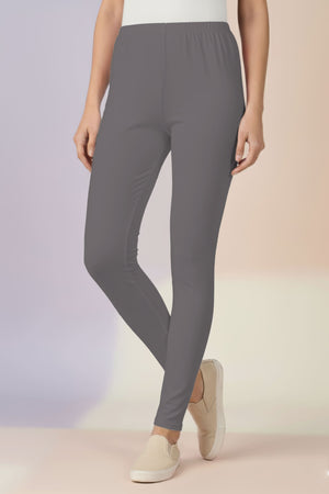 Metallic Grey Ankle Leggings