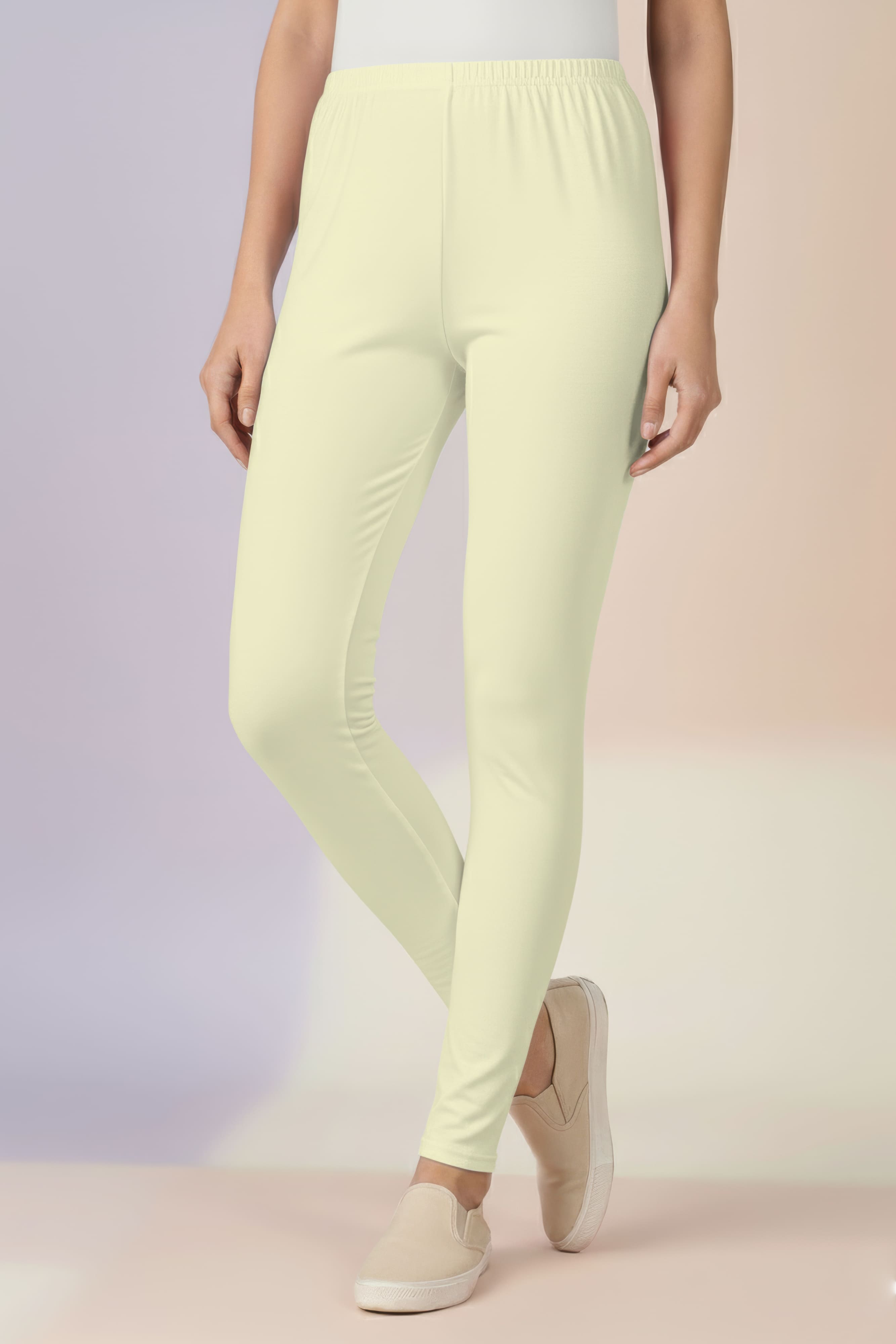 Milky White Ankle Length Leggings