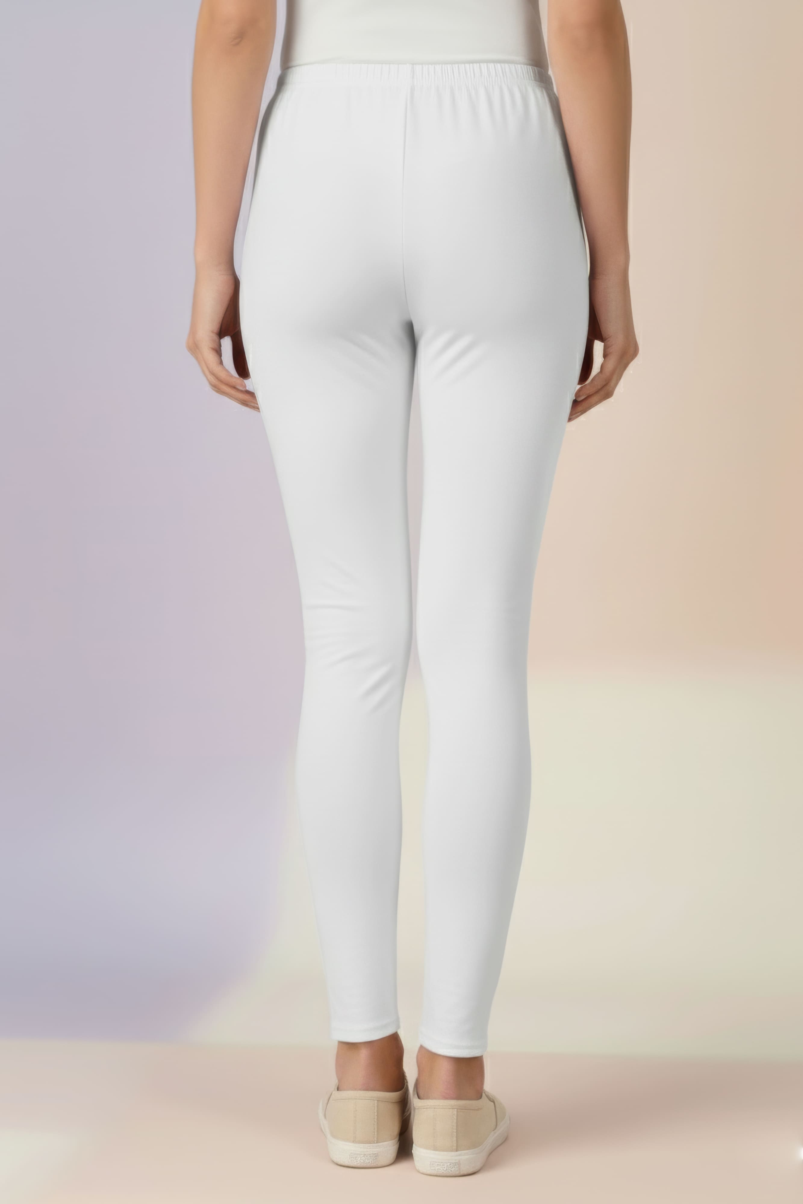 Off White Ankle Length Leggings