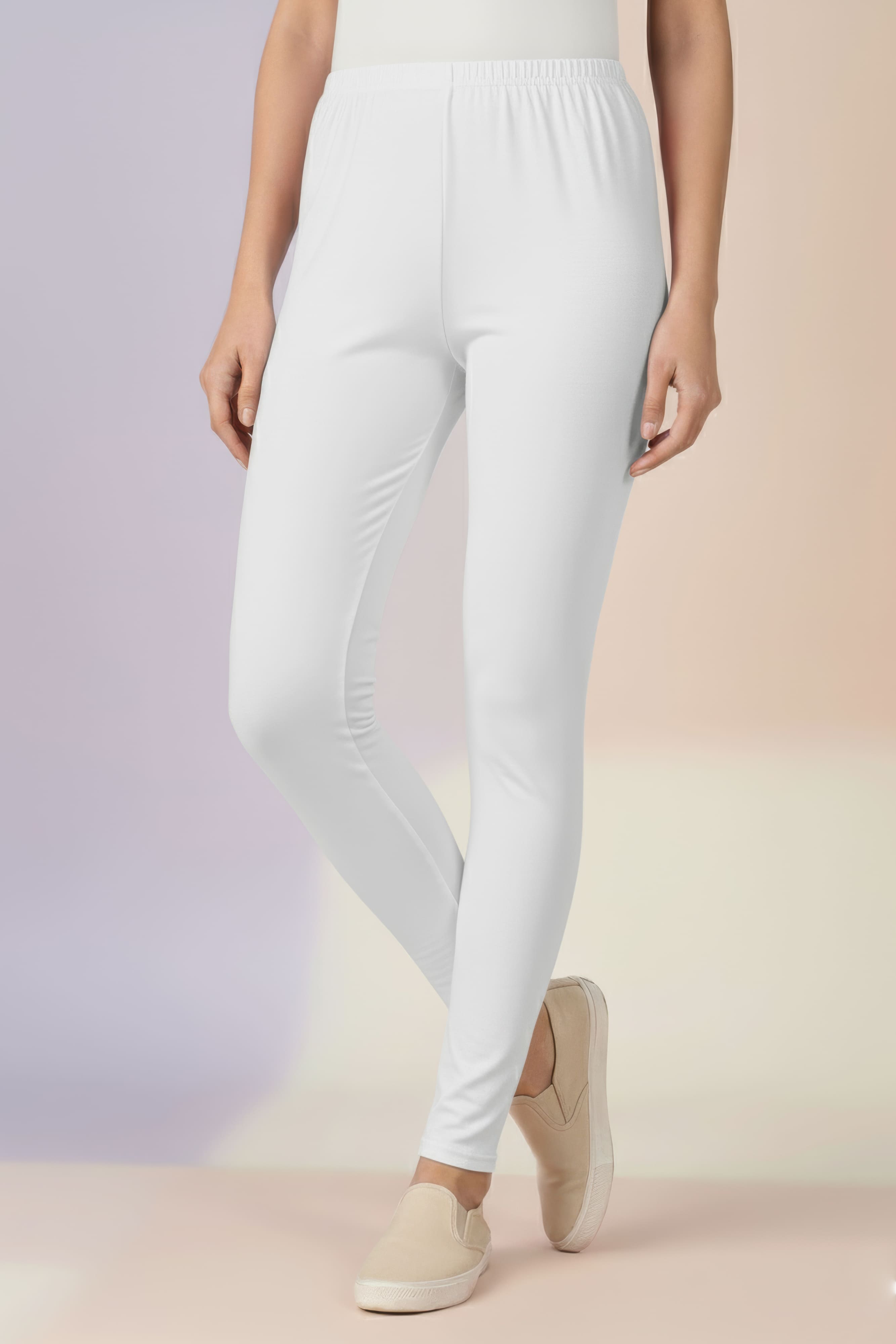 Off White Ankle Length Leggings