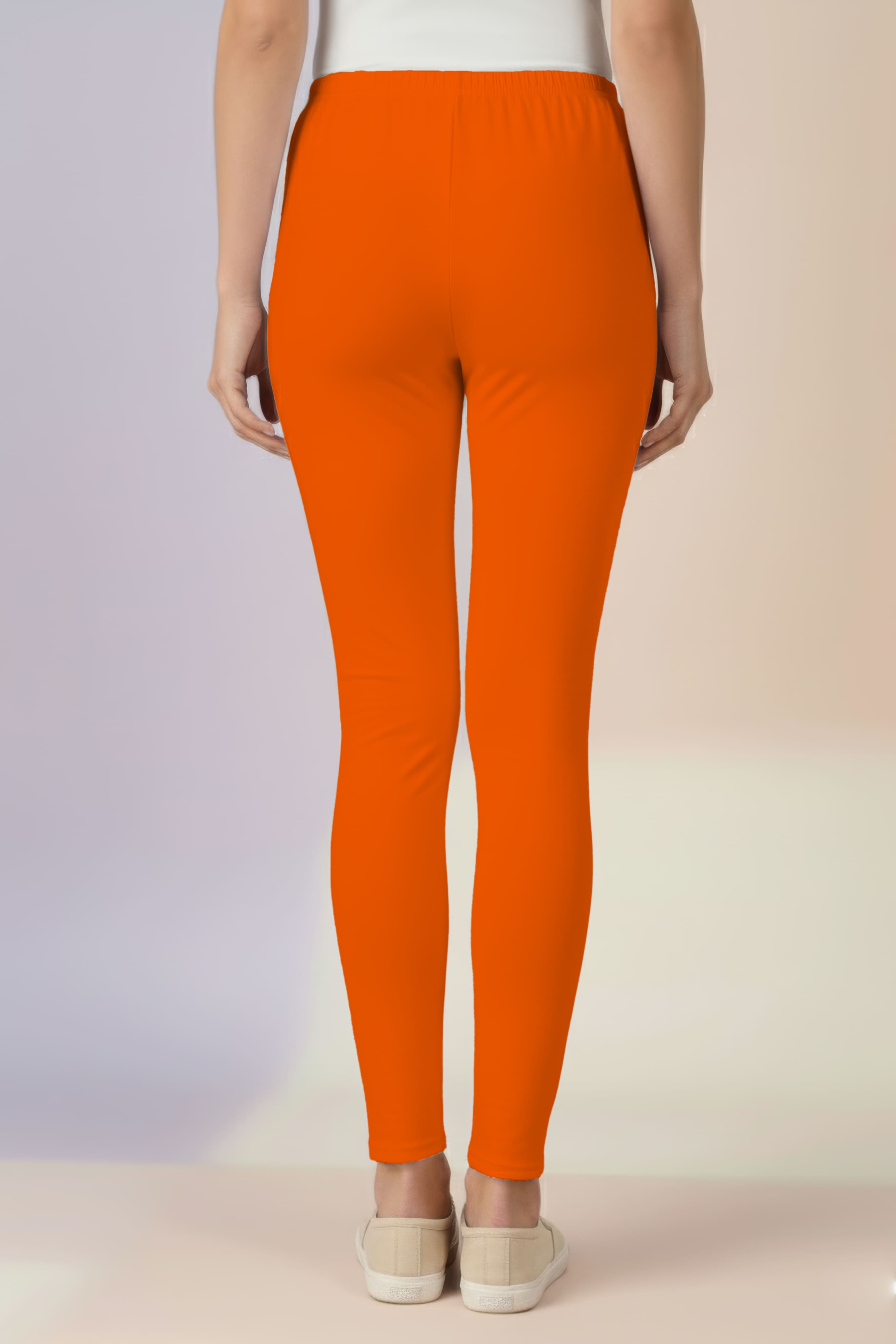 Orange Ankle Length Leggings