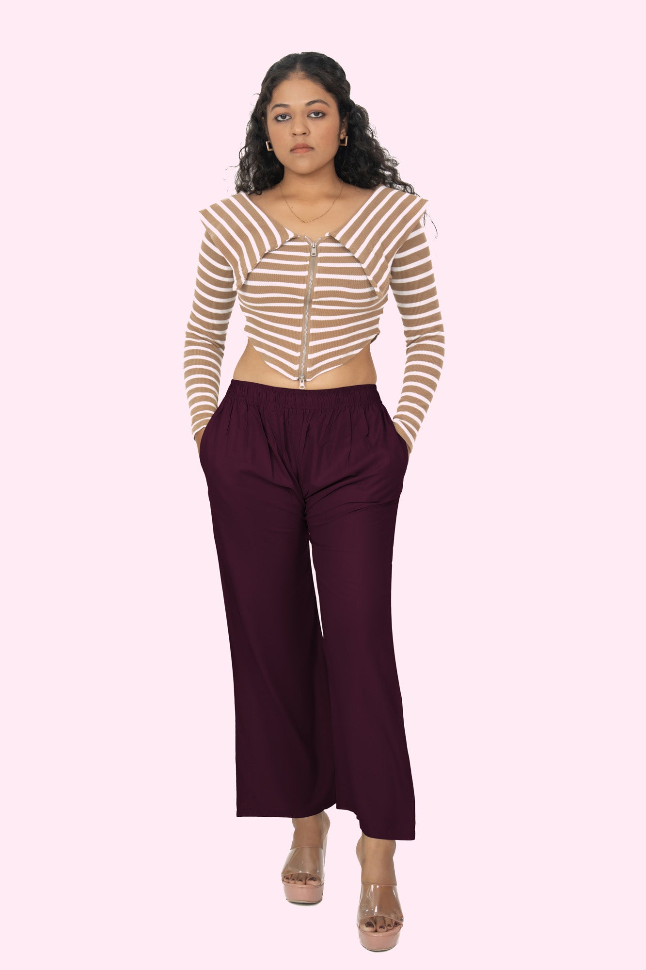 Wine Pocket Premium Rayon Palazzo