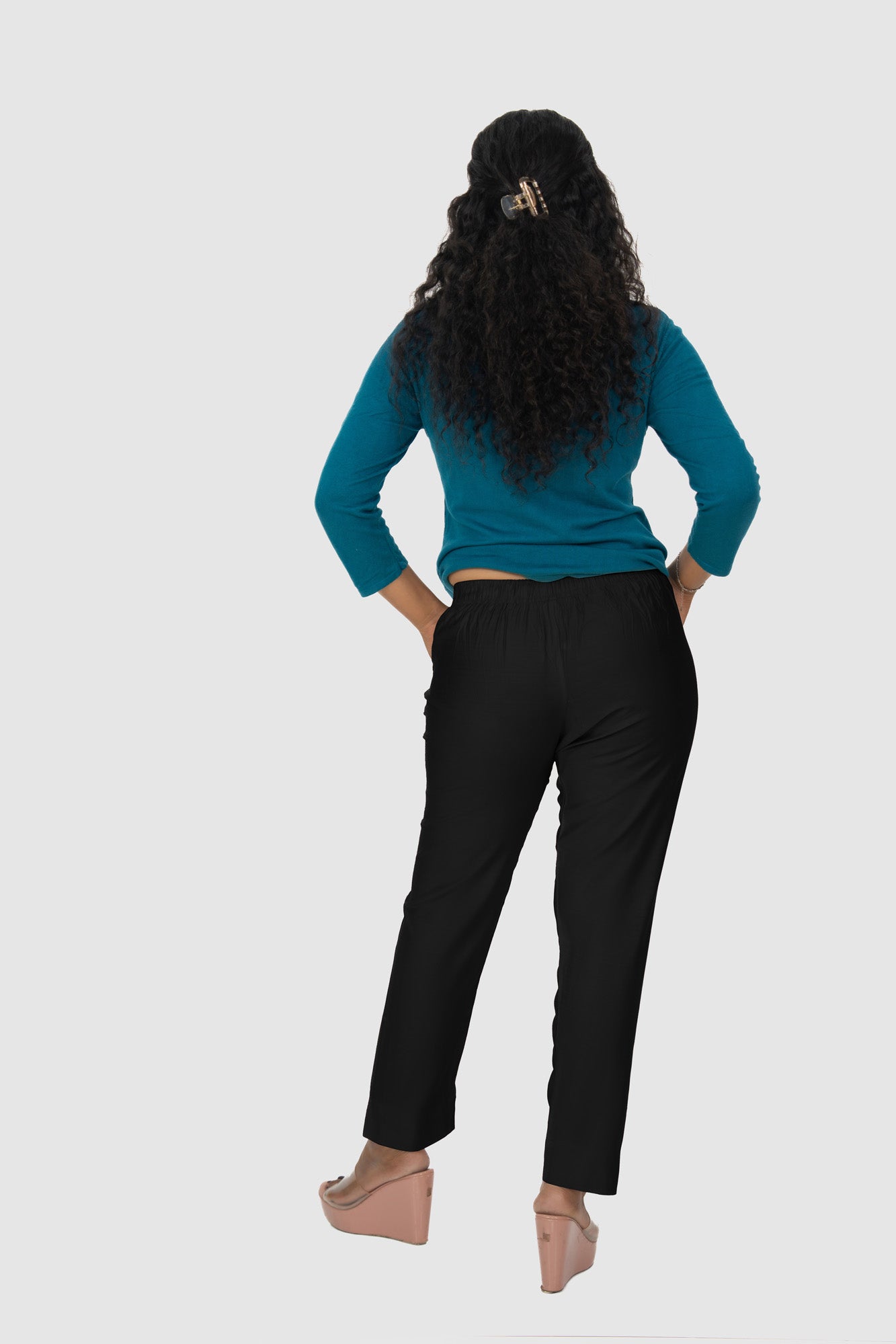 Black Rayon Silk Pants