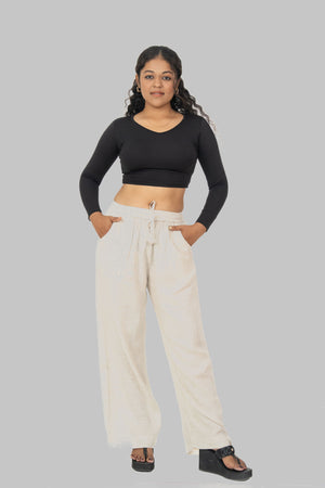 Beige Linen Palazzo
