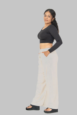 Beige Linen Palazzo