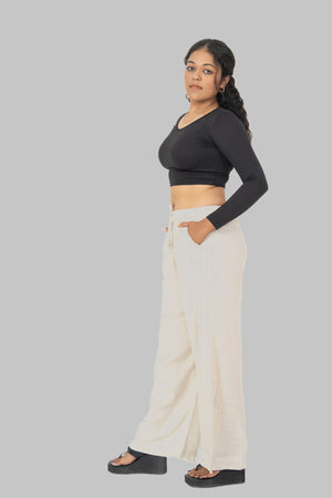 Beige Linen Palazzo