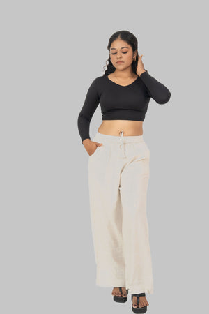 Beige Linen Palazzo