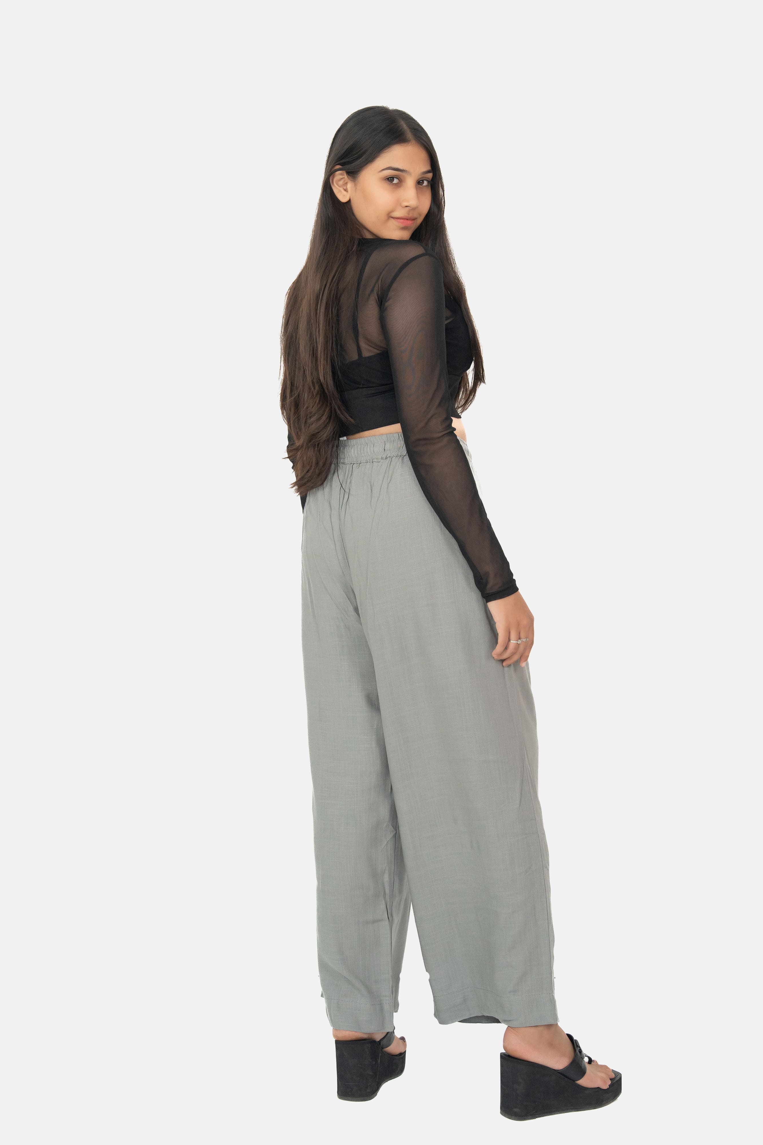 Light Grey Linen Palazzo