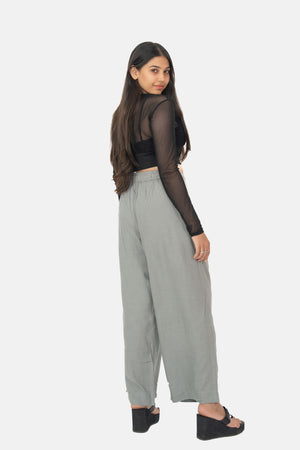 Light Grey Linen Palazzo